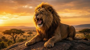 Simba's Roar at Dawn
