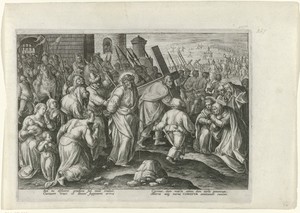Simon van Cyrene helpt Christus met het kruis