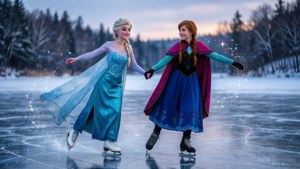 Sisters Ice Skating