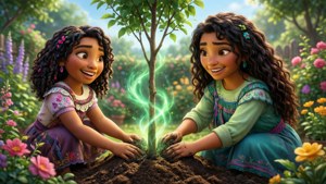 Sisters Plant a Tree