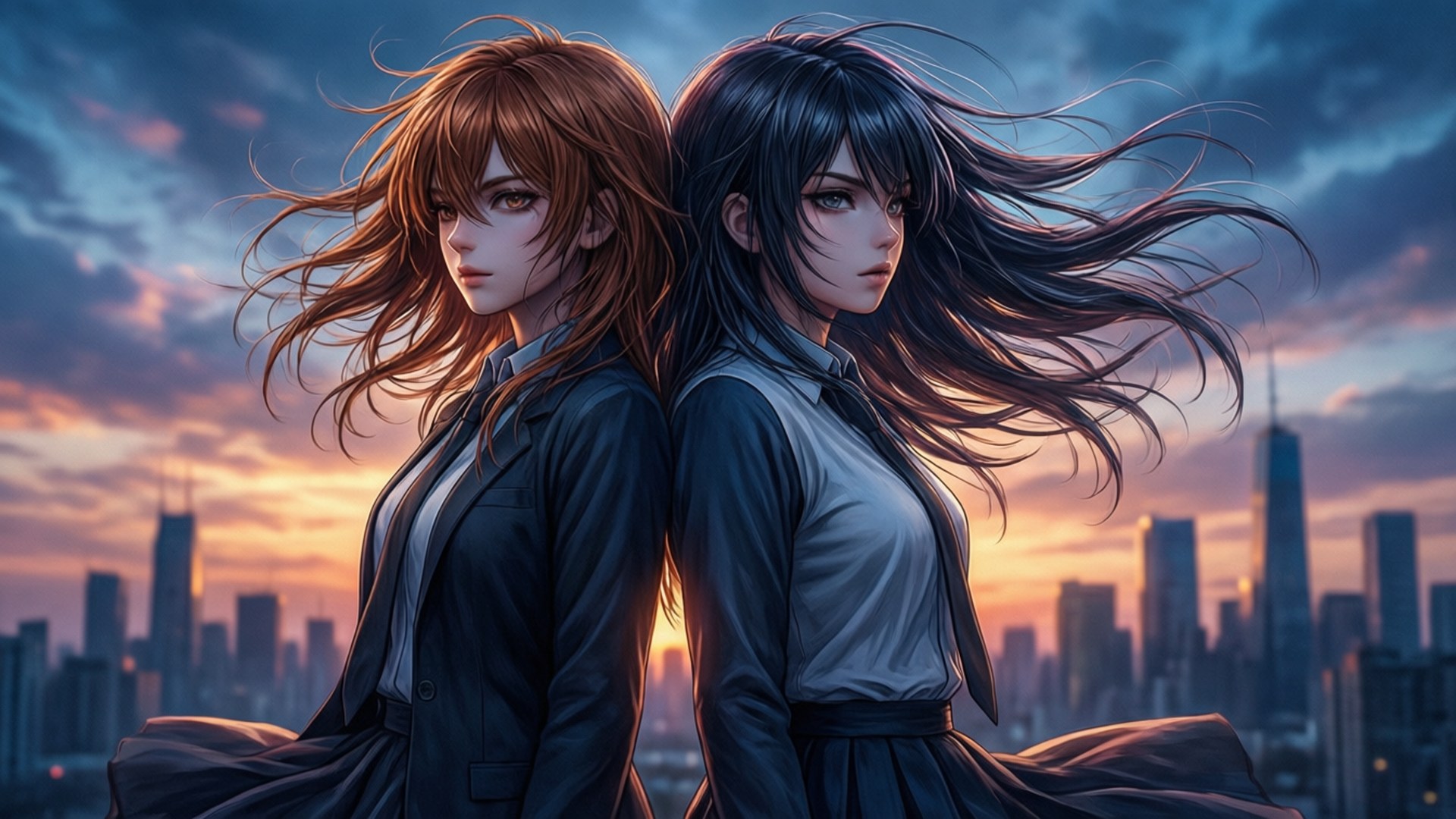 Sisters vs. Sunset by Wallpapers.art Studio