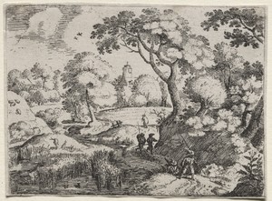 Six Landscapes:  Path Between Swamp and Wooded Bank