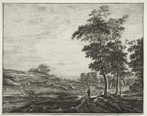 Six views in the Wood of the Hague: Plate 3, Peasant Seen from the Back