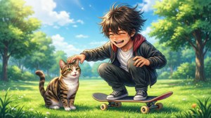 Skateboard Cat