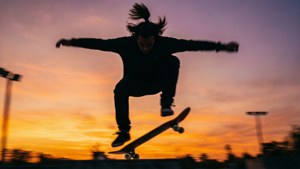 Skateboard Mullet Silhouette Action