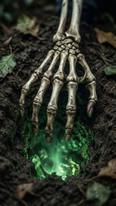 Skeletal Hand Rising