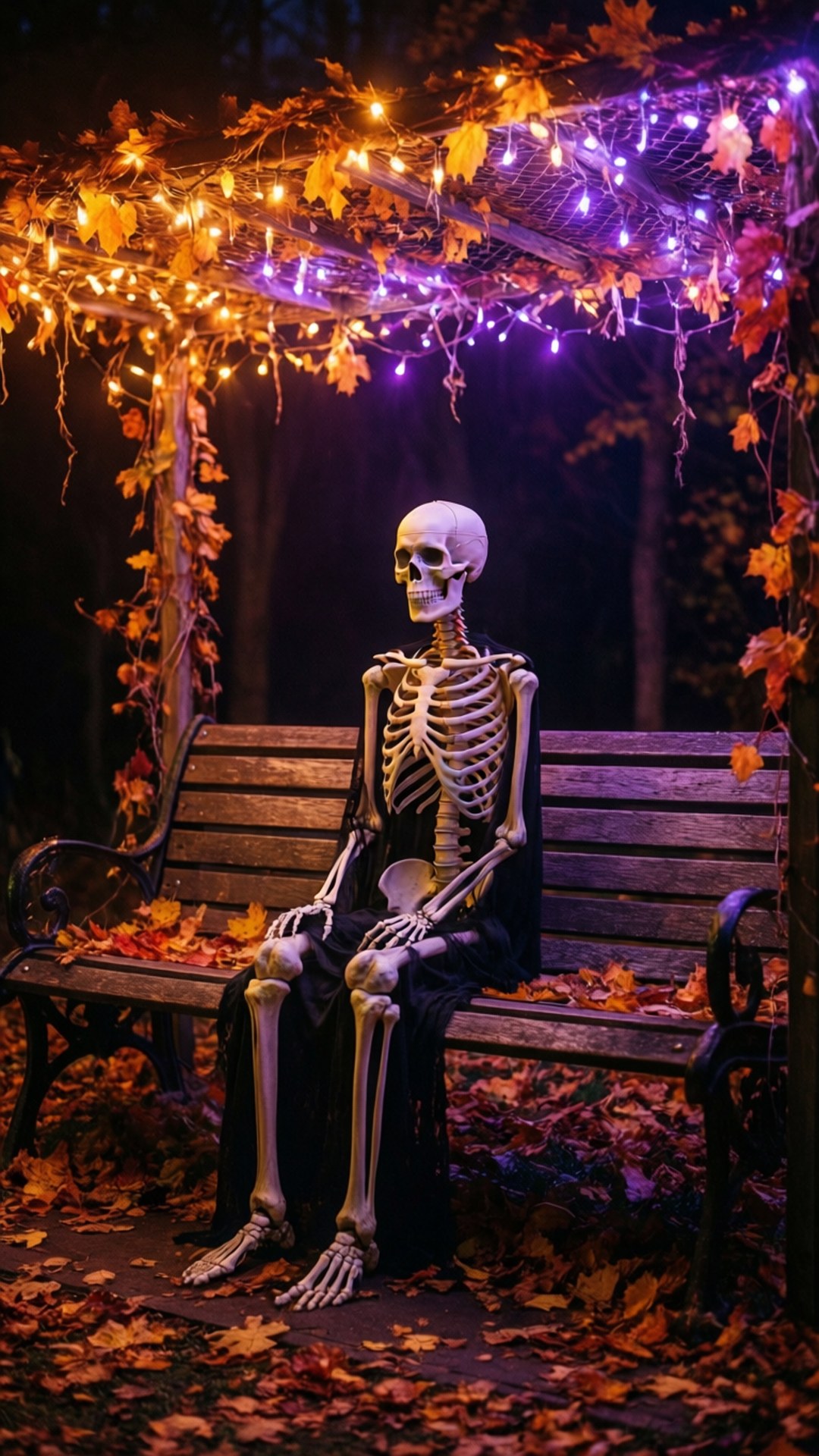 Skeleton Bench Glow by Wallpapers.art Studio