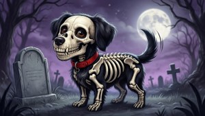 Skeleton Dog at Moon
