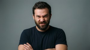 Skeptical Man Portrait