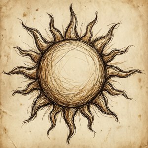 Sketchy Sun Outline