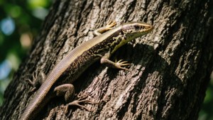 Skink Climbing Tree