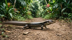 Skink on Garden Path