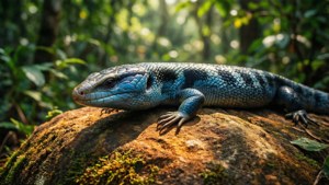 Skink on Sunlit Rock