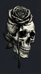 Skull and Rose Gothic