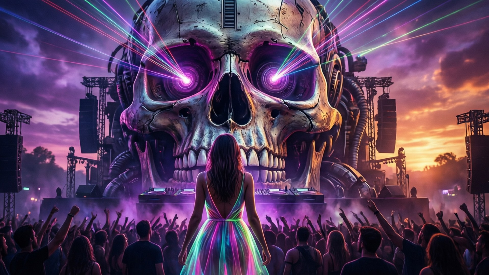 Skull Booth Laser Rave by Wallpapers.art Studio