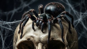 Skull Crawling Black Widow