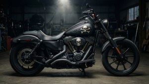 Skull Matte Black Chopper