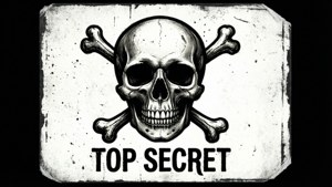 Skull Top Secret Sticker