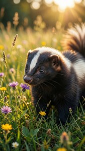 Skunk in Meadow