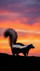 Skunk Silhouette Sunset