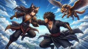 Sky Battle Above Clouds