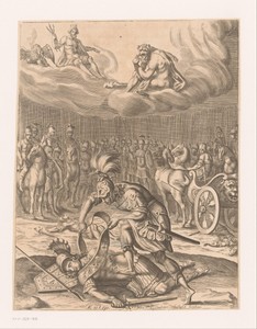 Slagveld met Jupiter en Hercules in de wolken