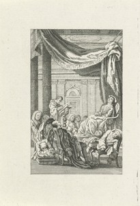 Slapende figuren onder een baldakijn