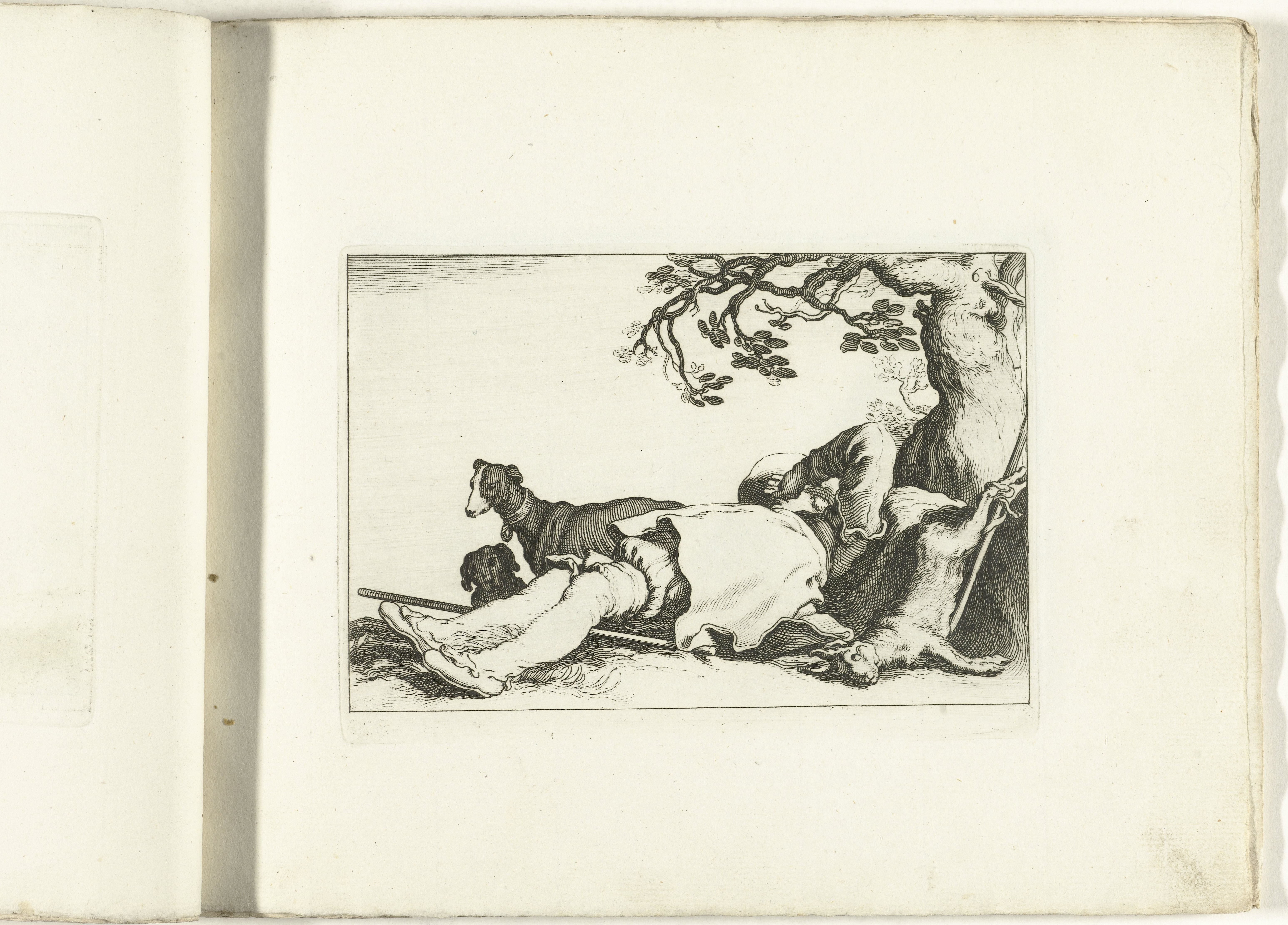 Slapende jager by Cornelis Bloemaert (II)