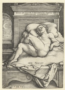 Slapende naakte vrouw als de Nacht (Nux)