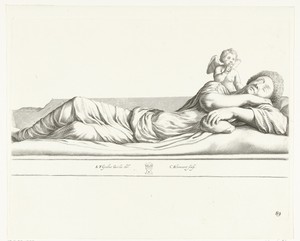Slapende vrouw met putto