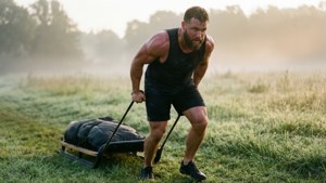 Sled Pull in Mist
