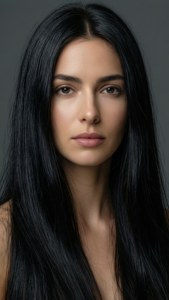 Sleek Black Hair Flow