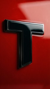 Sleek T-Series Logo on Red