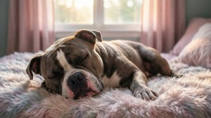 Sleeping American Bully Morning