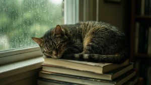Sleeping Cat Rainy Day
