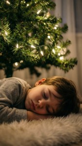 Sleeping Child by Tree