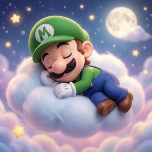 Sleeping Luigi on Cloud