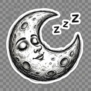 Sleeping Moon Doodle