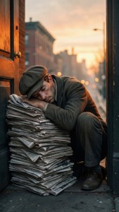Sleeping Newsboy Doorway