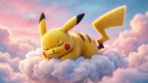 Sleeping Pikachu on Cloud