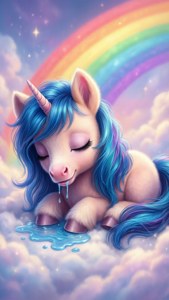 Sleeping Pony Drooling on Cloud