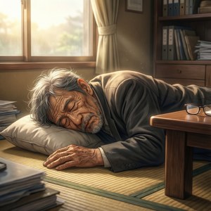 Sleeping Sadaharu in Office
