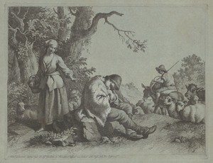 Sleeping Shepherd Boy and  Woman with a Child