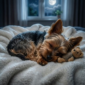 Sleeping Yorkie Moonlight