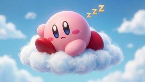 Sleepy Kirby on Cloud