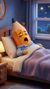 Sleepy Pencil in Bed
