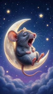 Sleepy Rat on Moon