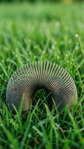 Slinky in Dewy Grass