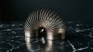 Slinky on Black Marble
