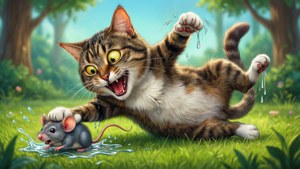 Slipping Cat Mouse